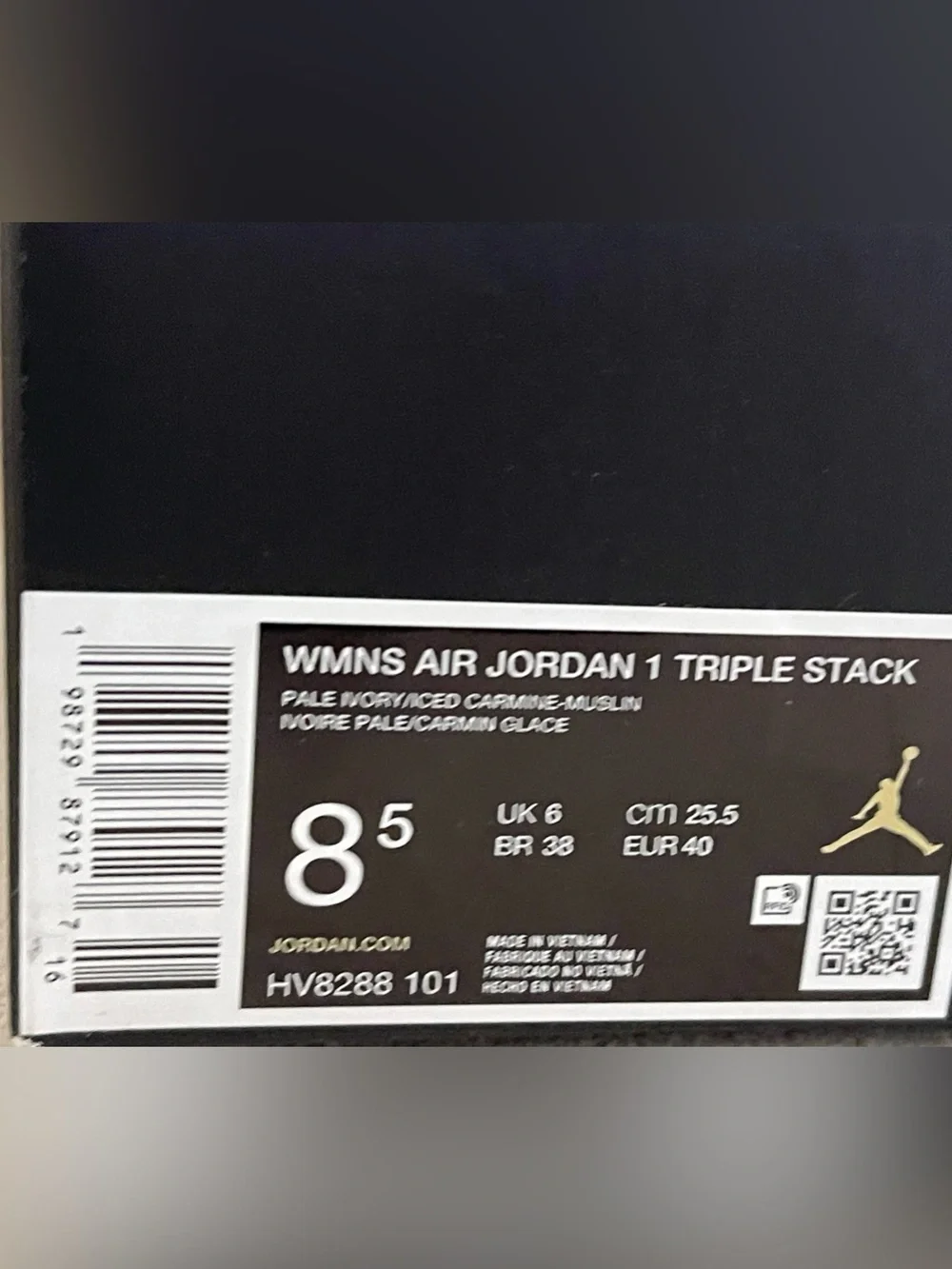 Size 8.5 - Nike WMNS Air Jordan 1 Triple Stack Pale Ivory HV8288-101 Women's NEW